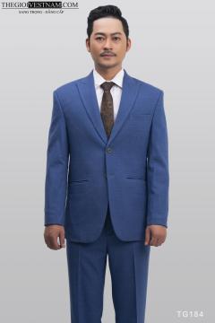 Bộ Suit Xanh Gân Nhạt Vegoc Classic Fit TGS184